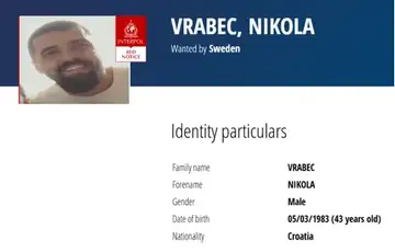 Nikola Vrabec interpol potjernica