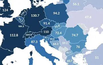 Mapa kupovne moci u Evropi