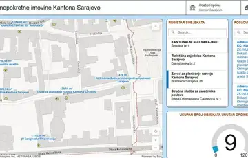 Primjer prikaza iz online baze podataka o imovini KS