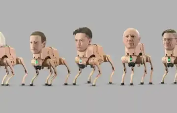 Roboticki pas s likom Elona Muska