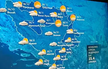 U vremenska prognoza RTRS a i bez magle nestalo Sarajevo