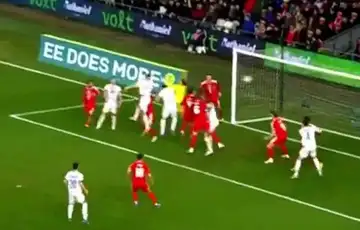 Gol Edina Dzeke za izjednacenje rezultata protiv Velsa