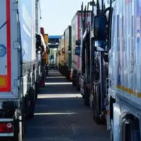 Uvoz izvoz kamioni ilustracija