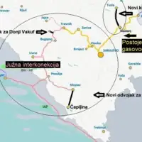 Nova mapa Juzne interkonekcije prema predlozenim izmjenama zakona etto