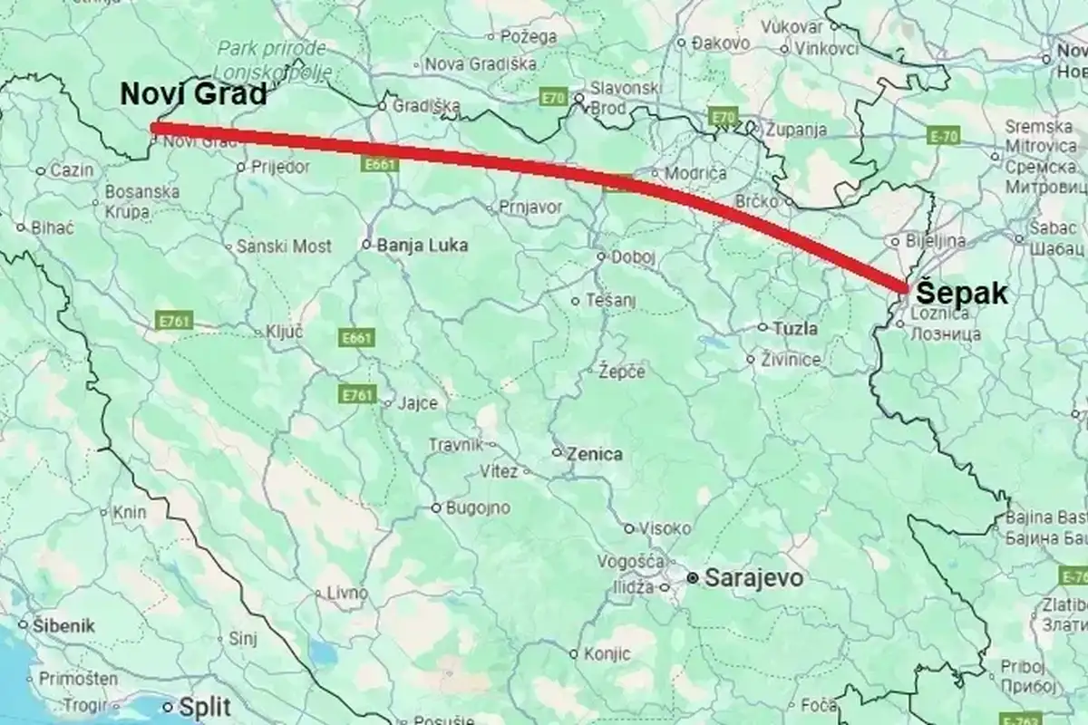 Trasa gasovoda Novi Grad Sepak poznatog kao Istocna interkonekcija kroz RS