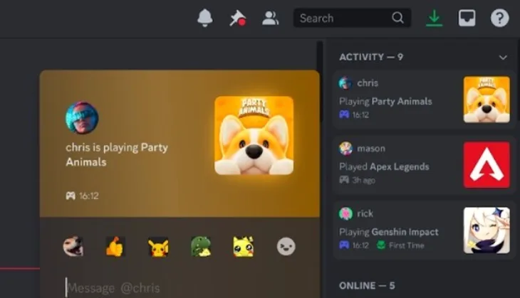 Discord activities