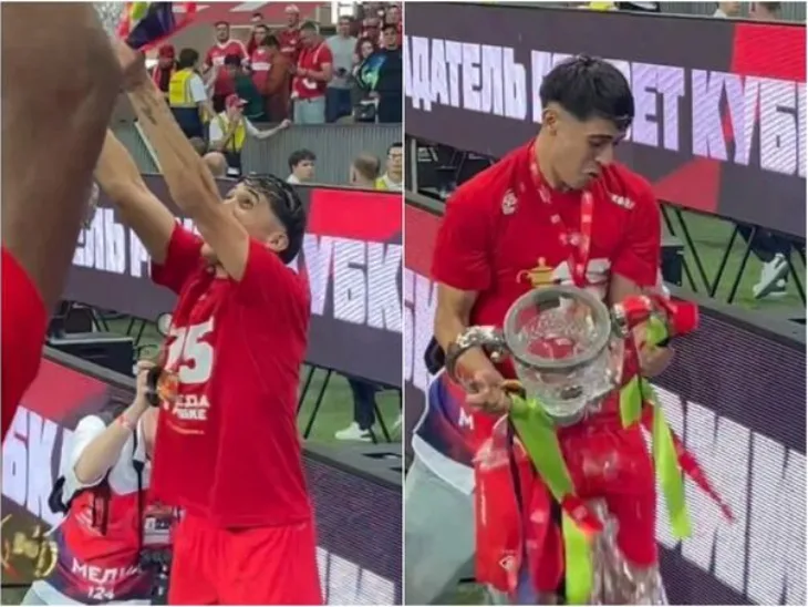 FK Spartak Moskva Spartak slavio titulu, a onda im se pehar raspao u komade
