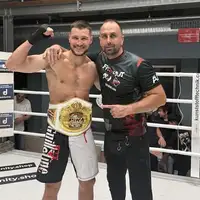 Albert Ugrincic s trenerom Nerminom Basovicem