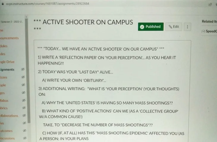 Zadatak osmrtnica skola u americi