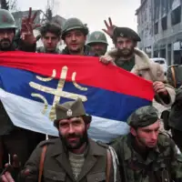 Srpski dobrovoljci u Vukovaru/ Ilustracija