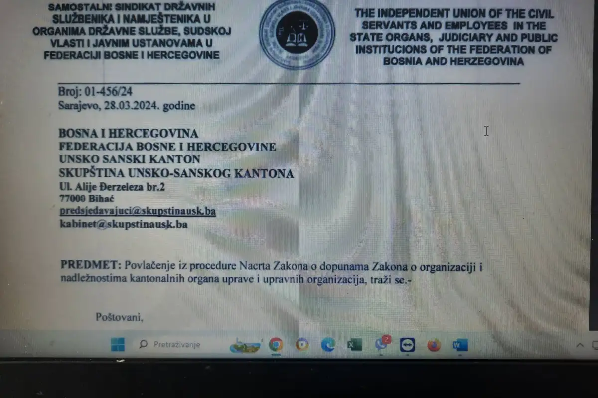 Akt Samostalnog sindikata ...FBiH