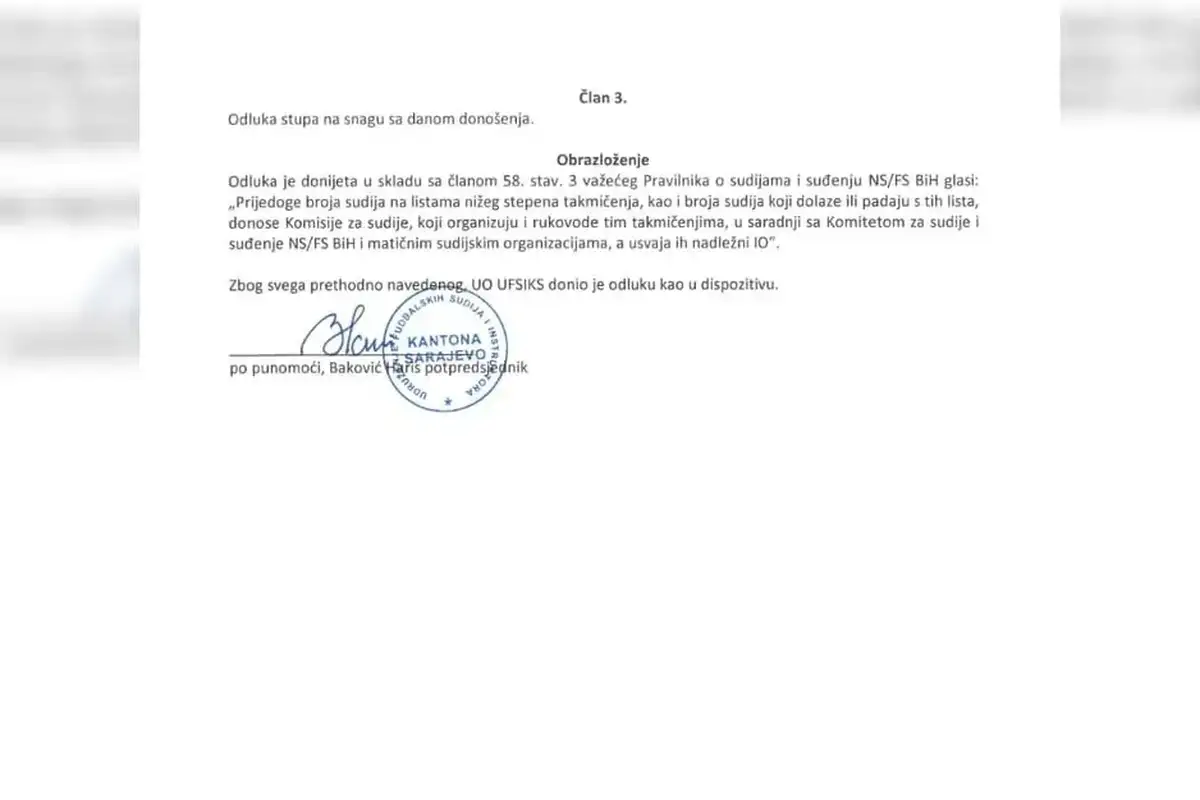 2 Udruženje fudbalskih sudija i instruktora Kantona Sarajevo optužilo Elmira Pilava za niz nečasnih radnji