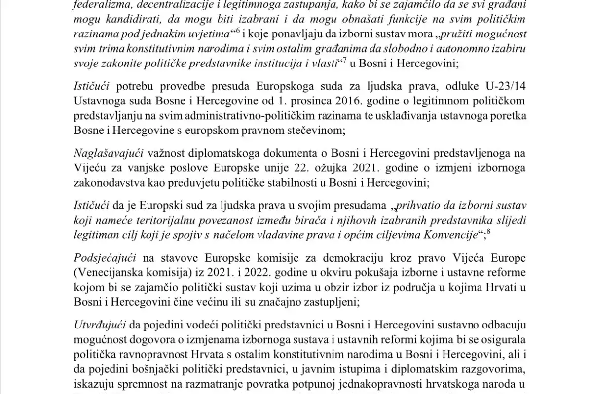 DP predstavio rezoluciju o BiH tekst