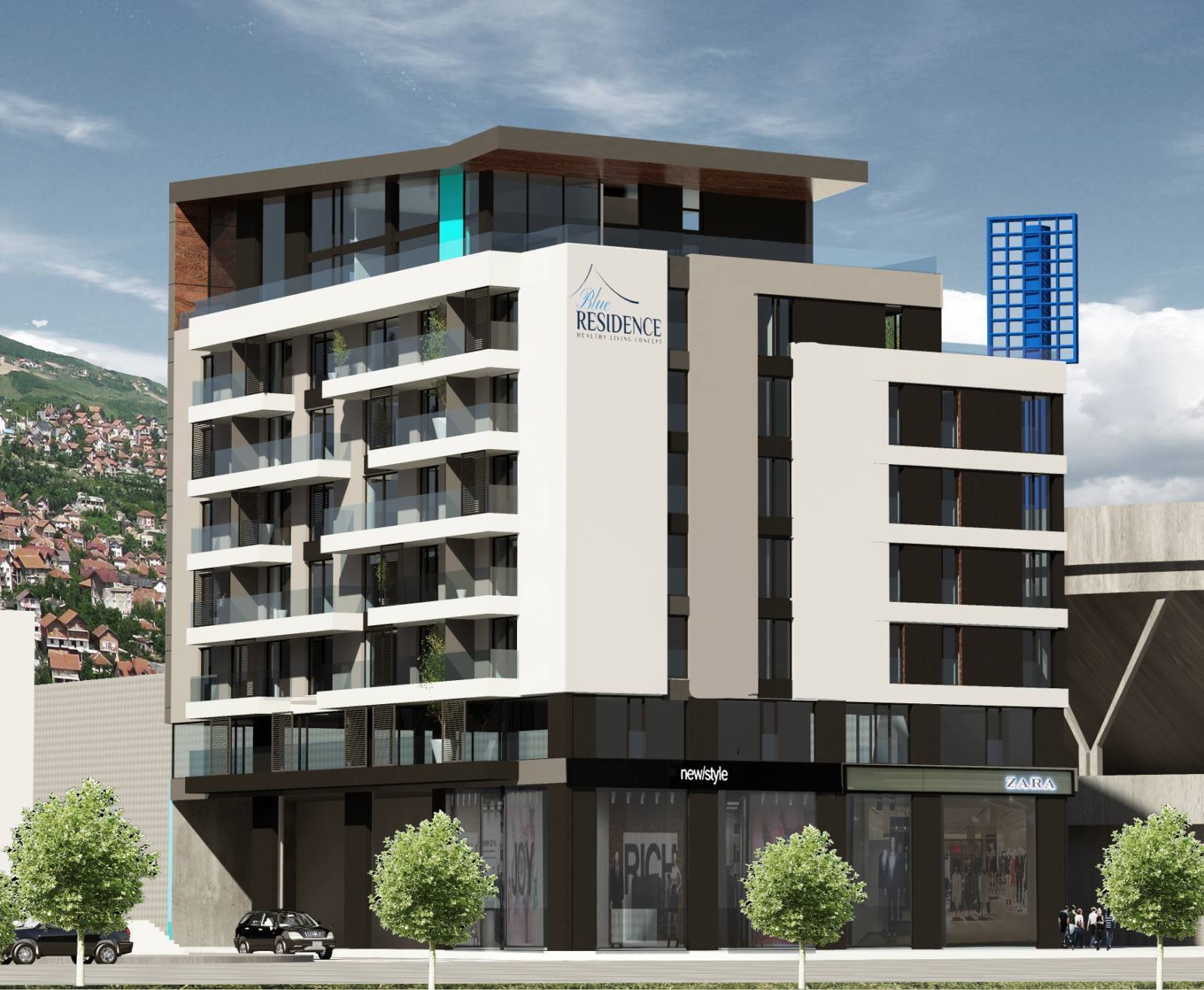 Blue residence